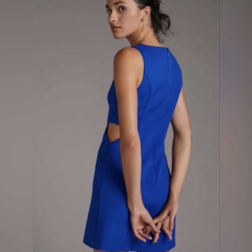 Anthropologie Mare Mare Dress Womens Large Cut Out Shift Cobalt Sleevele…